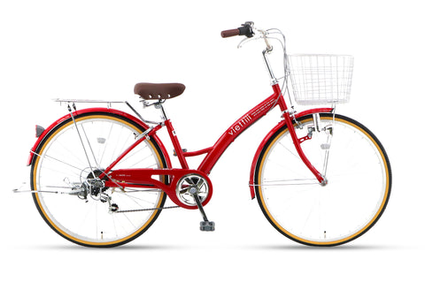 赤 シティサイクル バスケット付き Viettiii Casual – CYCLE OLYMPIC